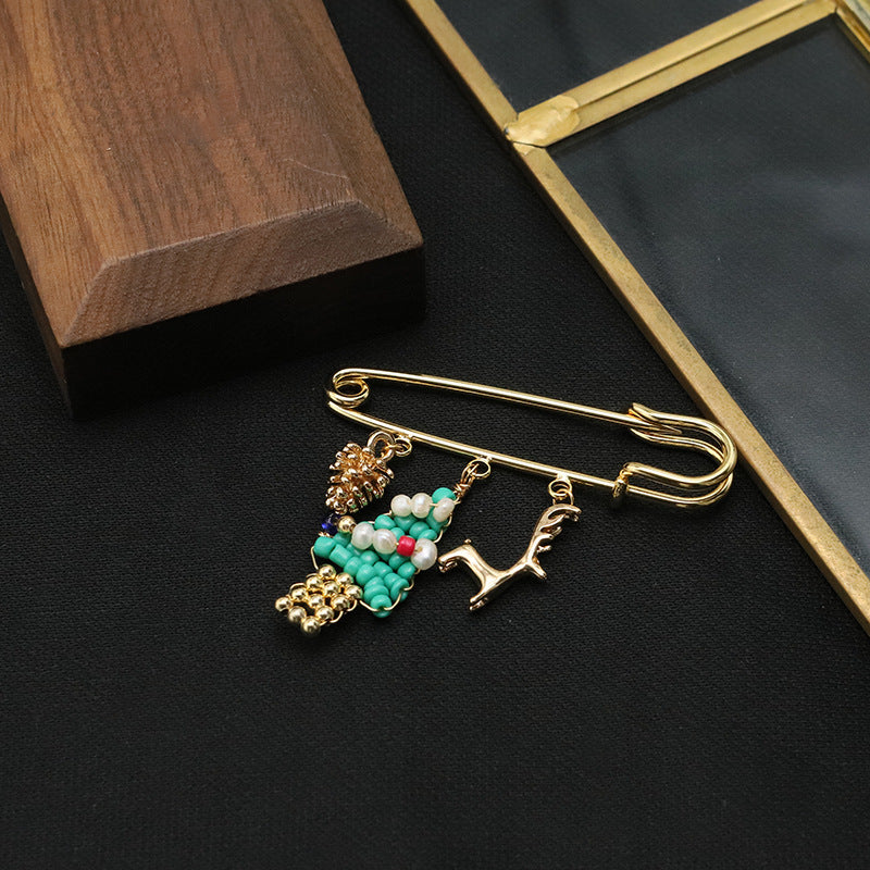 Broche en perles d’eau douce naturelles pour femme, originale et de luxe discret