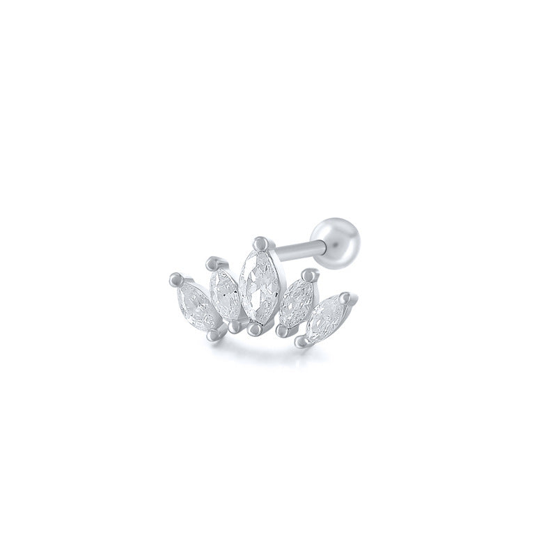 Piercing d’oreille pour femme, mode, avec diamant filetée