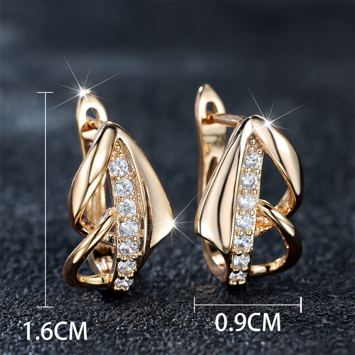 Clip d’oreille élégant et minimaliste, flèche en diamant rond blanc, style niche luxe léger