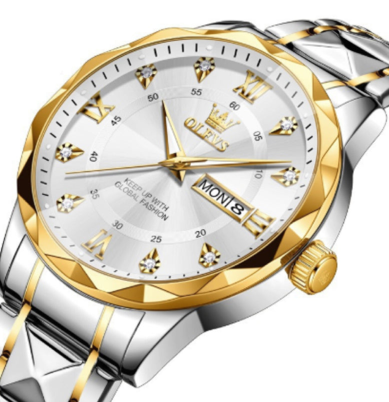 Montre homme OLEVS 2025, nouvelle, lumineuse, étanche et quartz, style business.