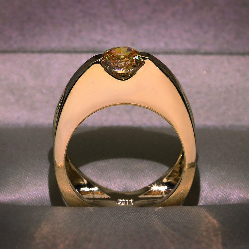 Bague De Mariage En Or Rose Avec Strass Pour Femmes, Nouvelle De Bijoux De Luxe