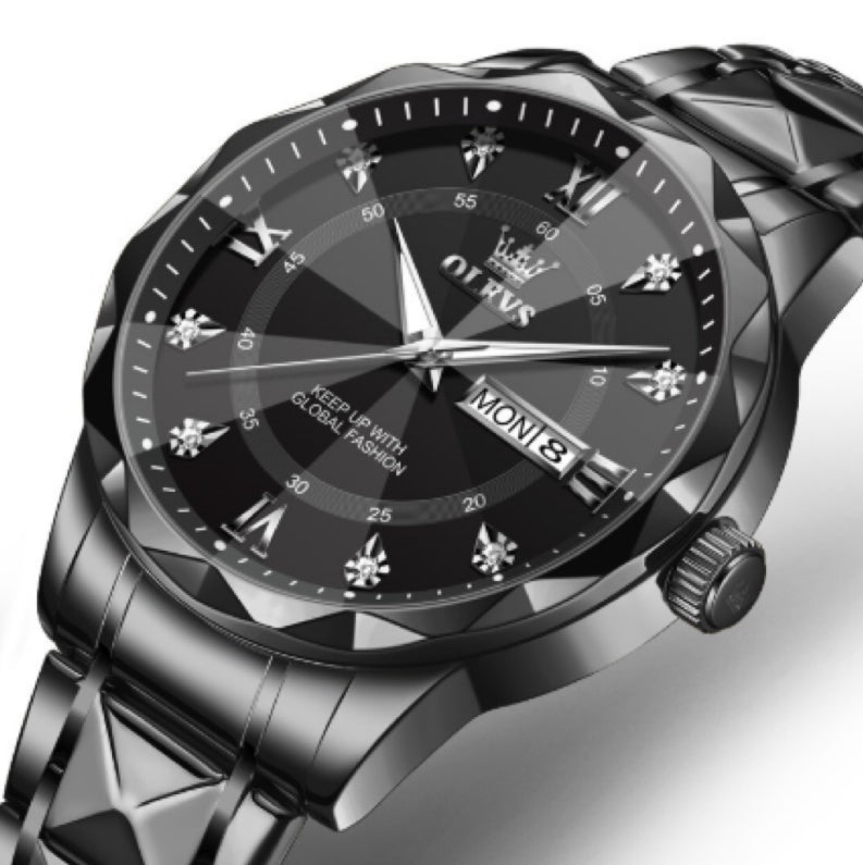 Montre homme OLEVS 2025, nouvelle, lumineuse, étanche et quartz, style business.