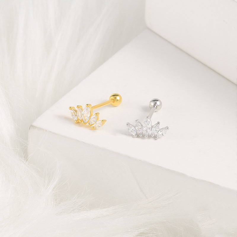 Piercing d’oreille pour femme, mode, avec diamant filetée