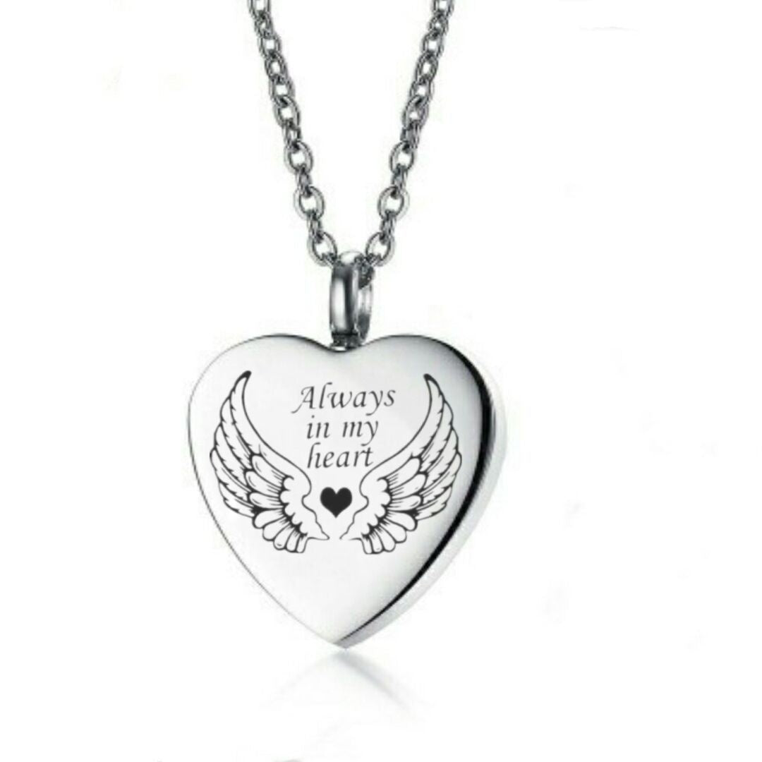 Heart-shaped Perfume Bottle Necklace Minimalist Heart-shaped Urn With Engraved Pendant