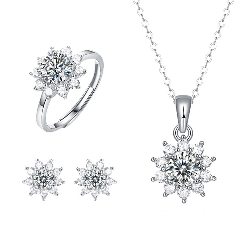 Ornement porte-bague en argent 925 – Parure de collier « Déesse » de la collection Première Neige