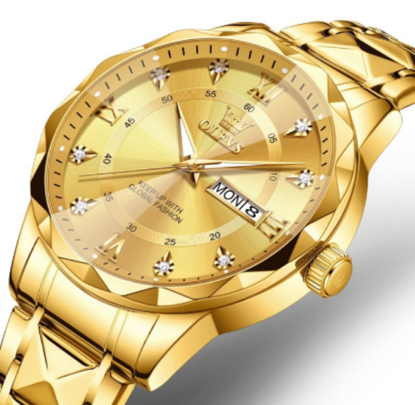 Montre homme OLEVS 2025, nouvelle, lumineuse, étanche et quartz, style business.