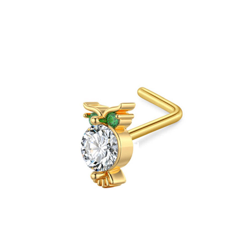 Bijoux de piercing, clous de nez et d’oreille avec zircon.