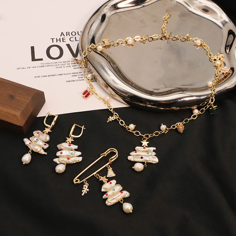 Broche en perles d’eau douce naturelles pour femme, originale et de luxe discret