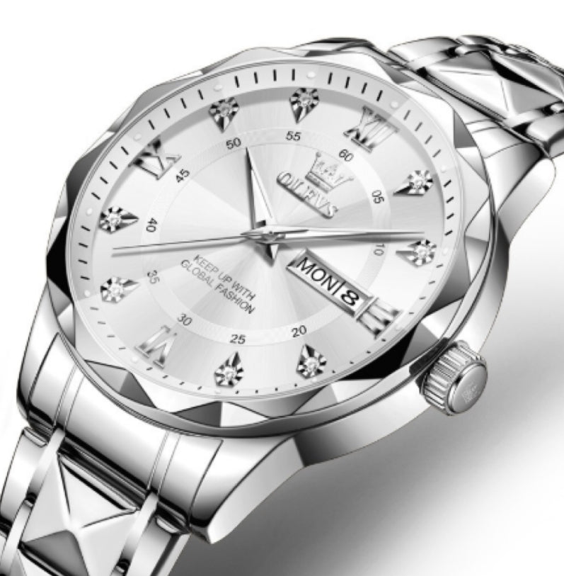 Montre homme OLEVS 2025, nouvelle, lumineuse, étanche et quartz, style business.