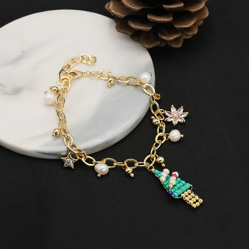 Broche en perles d’eau douce naturelles pour femme, originale et de luxe discret