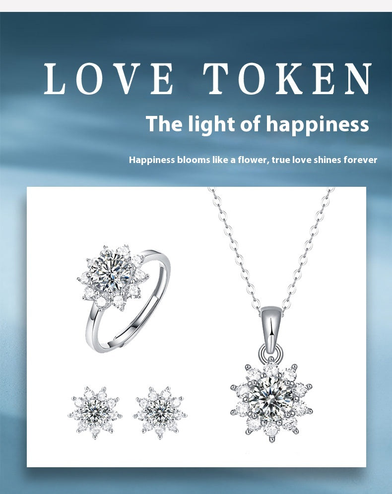 Ornement porte-bague en argent 925 – Parure de collier « Déesse » de la collection Première Neige