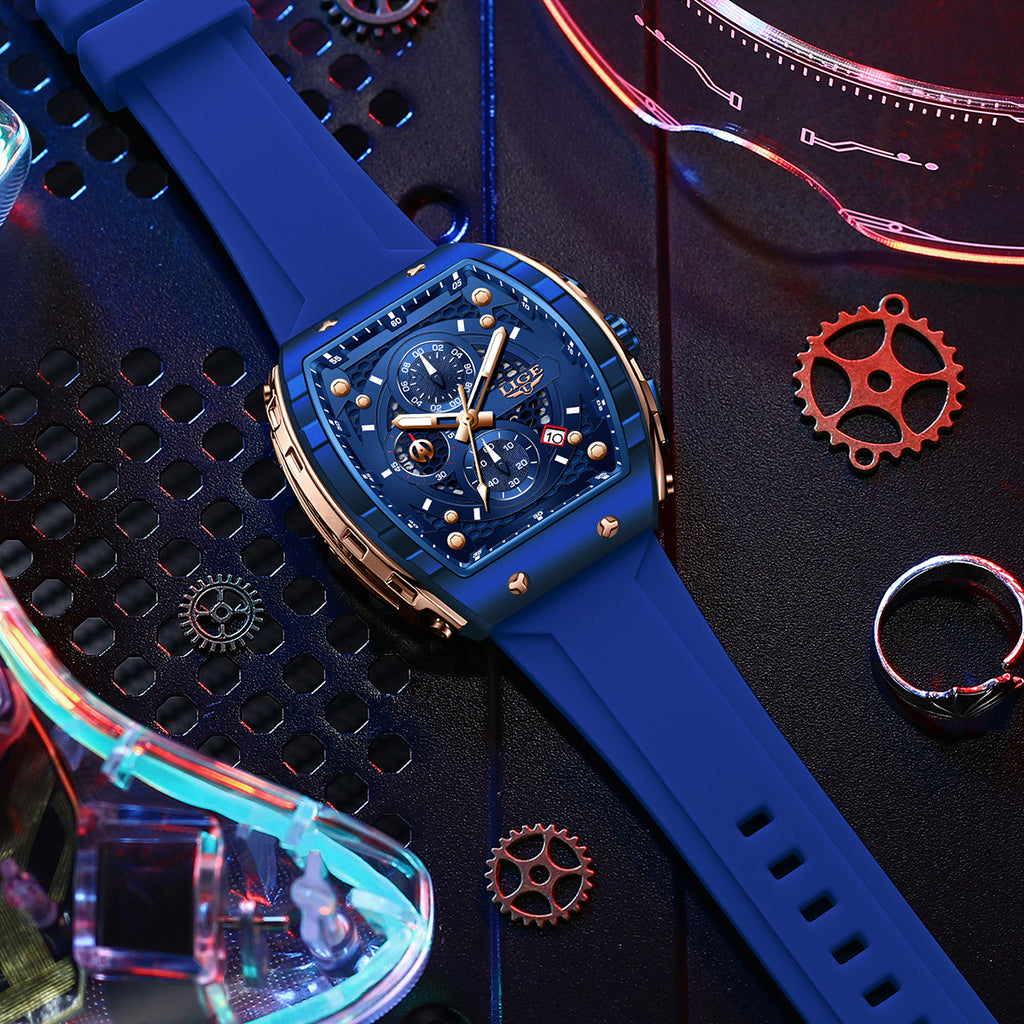 Montre homme sportive à quartz, multifonctionnelle, lumineuse et étanche.