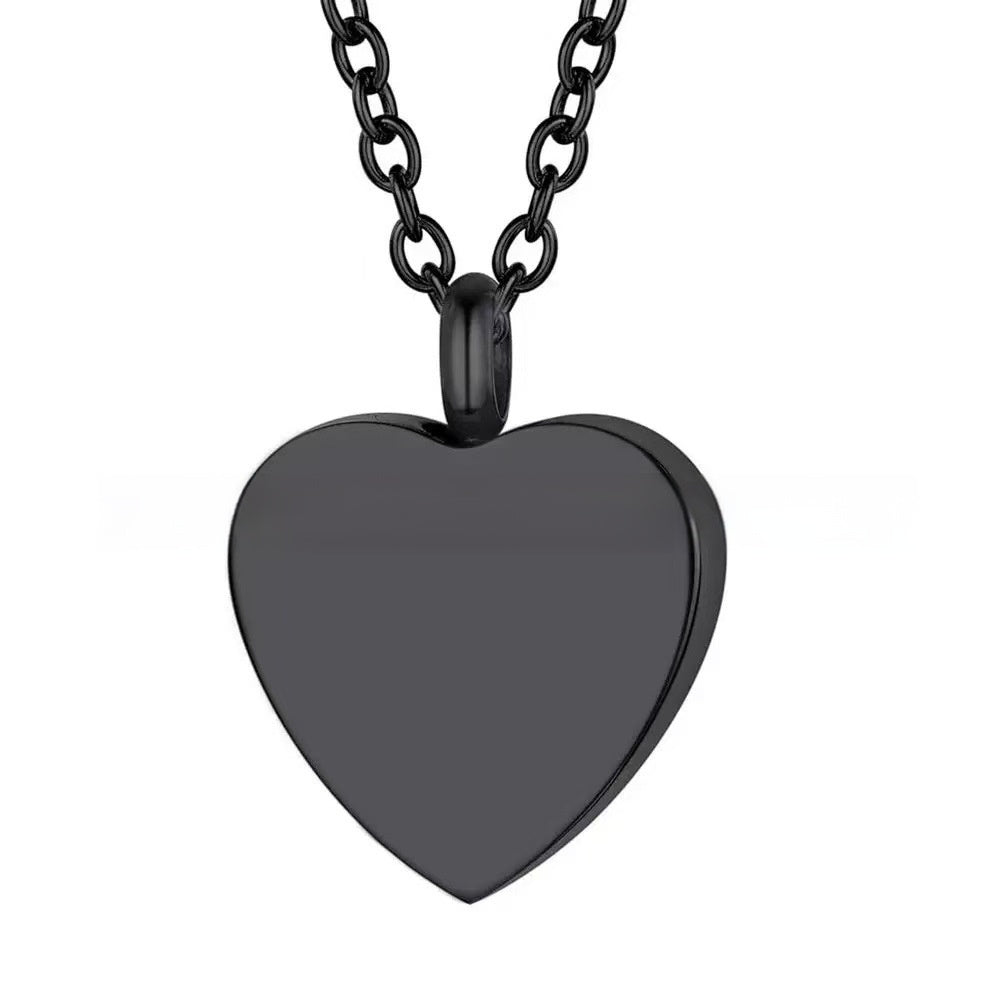 Heart-shaped Perfume Bottle Necklace Minimalist Heart-shaped Urn With Engraved Pendant