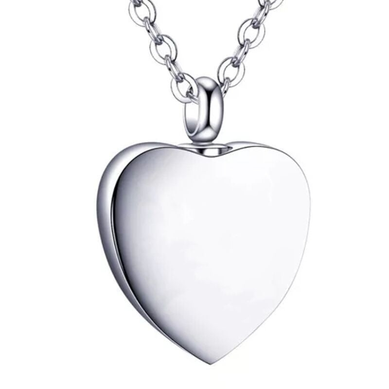 Heart-shaped Perfume Bottle Necklace Minimalist Heart-shaped Urn With Engraved Pendant