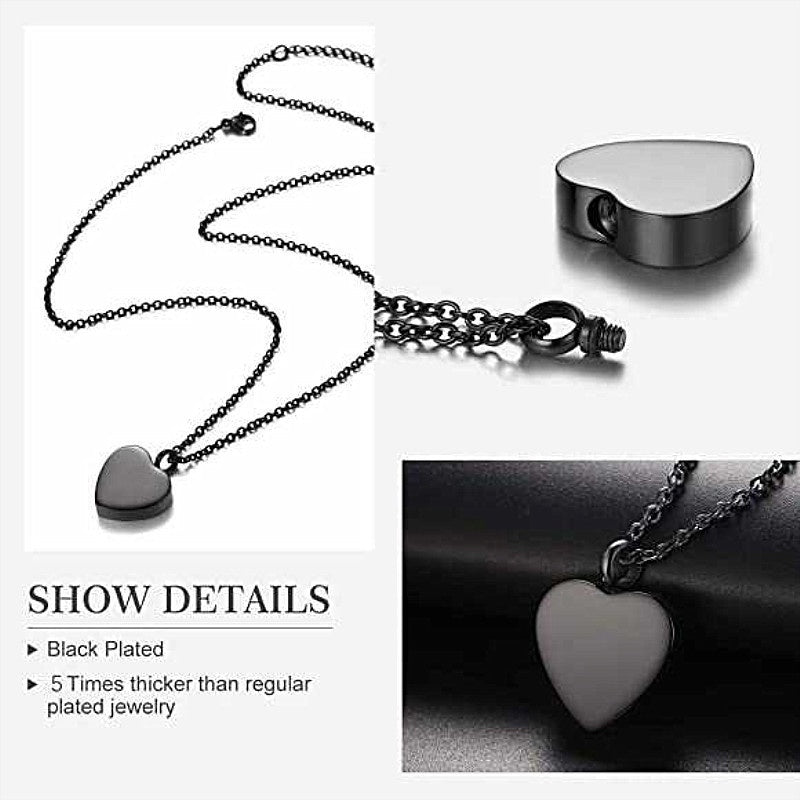 Heart-shaped Perfume Bottle Necklace Minimalist Heart-shaped Urn With Engraved Pendant