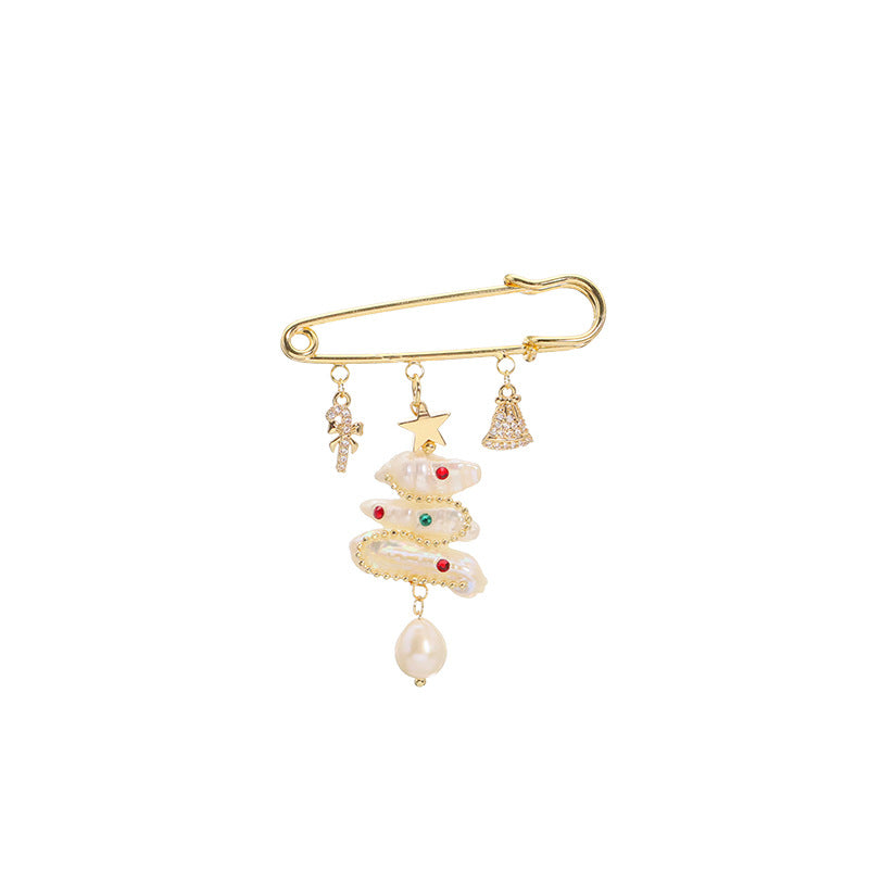 Broche en perles d’eau douce naturelles pour femme, originale et de luxe discret