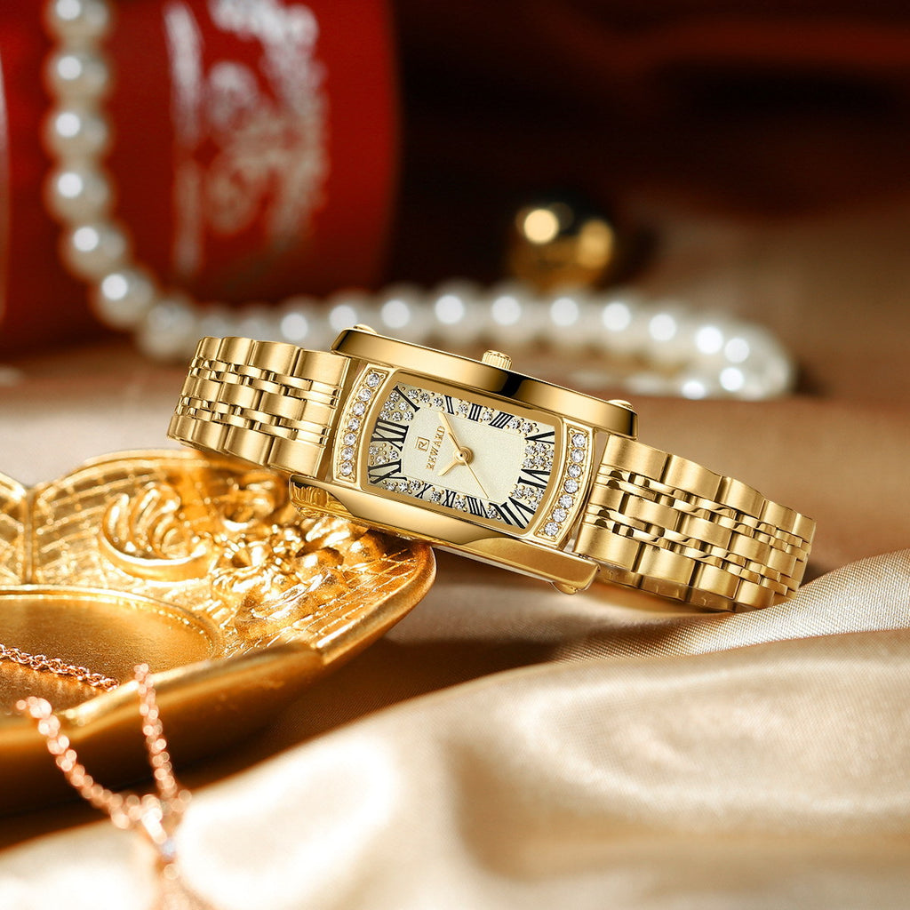 Montre-bracelet femme carrée à quartz, étanche, mode luxe abordable