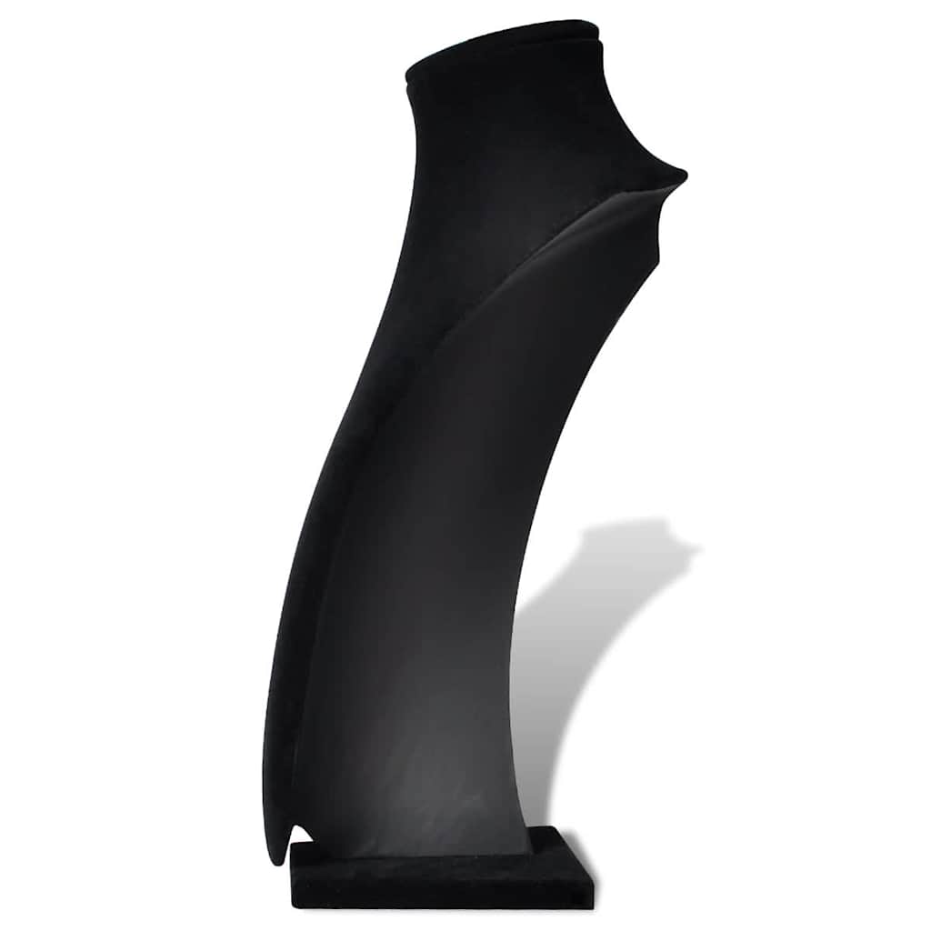 Buste à bijoux en flanelle noire 23 × 11,5 × 30 cm – 2 pièces