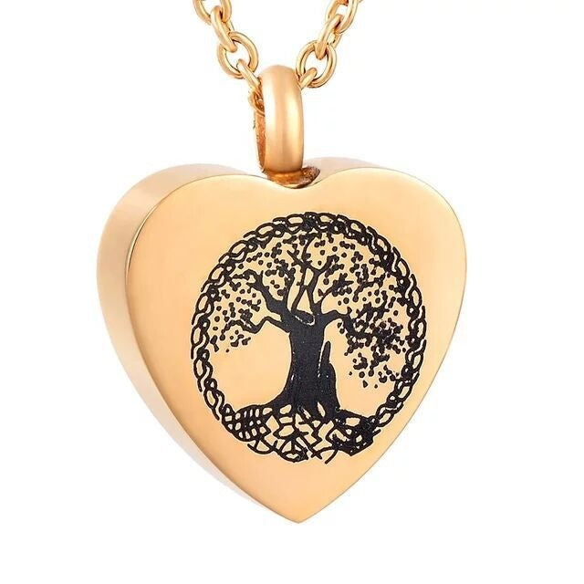 Heart-shaped Perfume Bottle Necklace Minimalist Heart-shaped Urn With Engraved Pendant