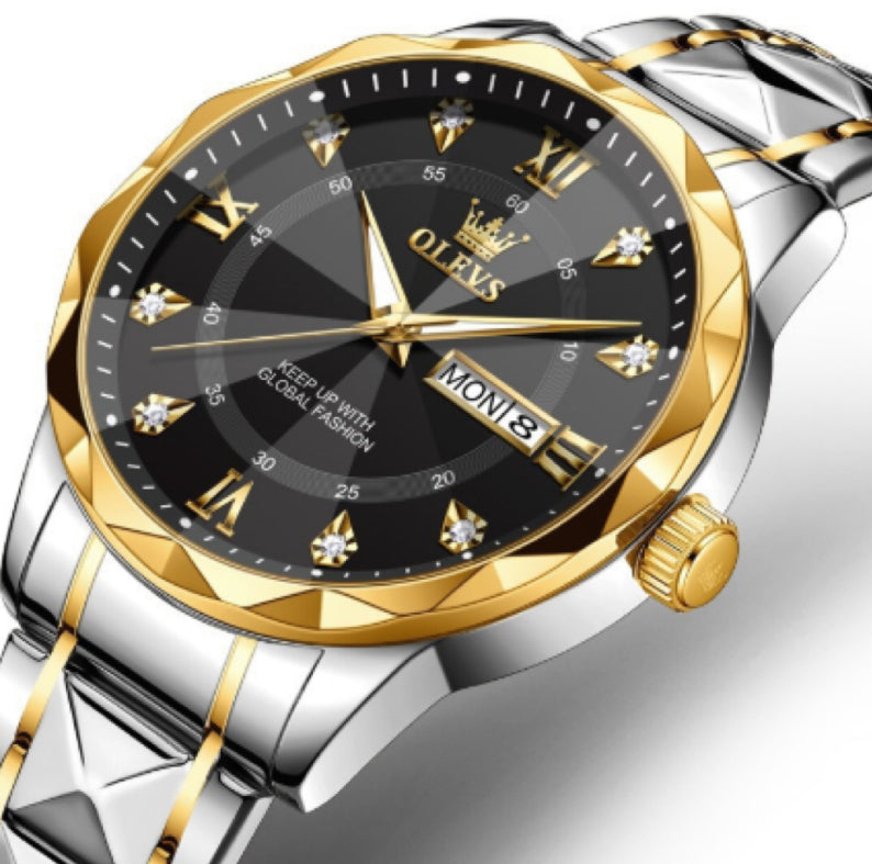 Montre homme OLEVS 2025, nouvelle, lumineuse, étanche et quartz, style business.