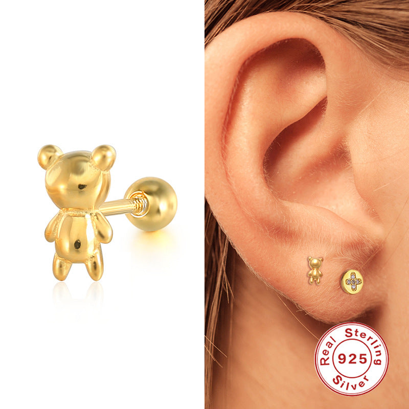 Piercing d’oreille pour femme, mode, avec diamant filetée
