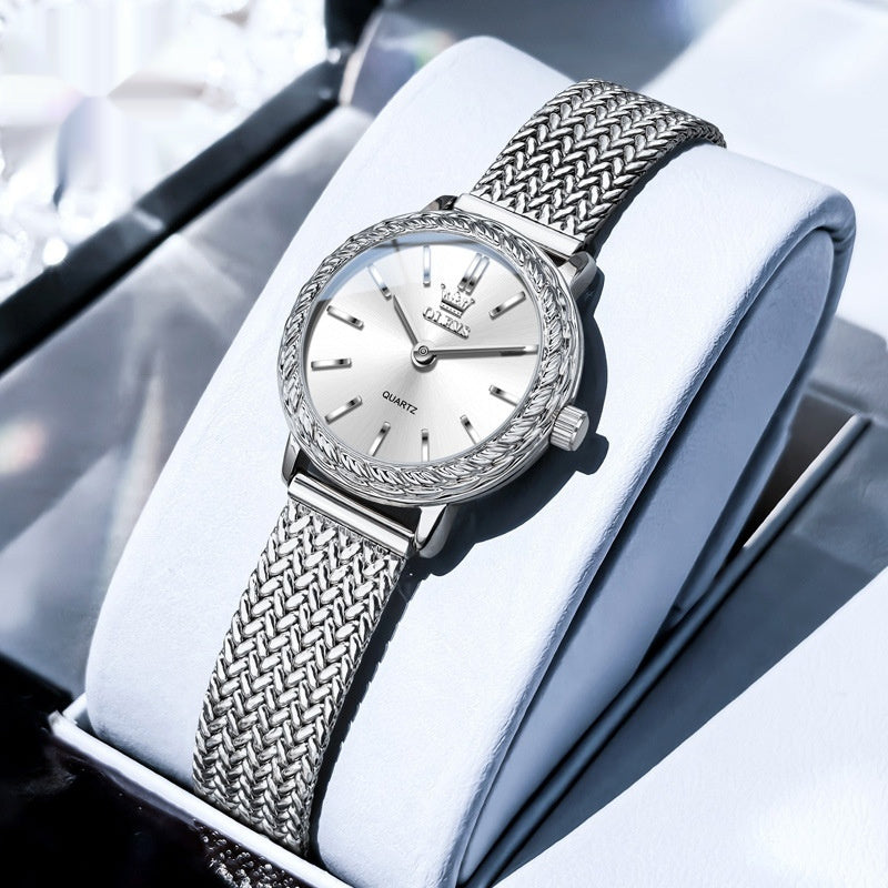 Montre vintage à quartz carrée ornée de strass