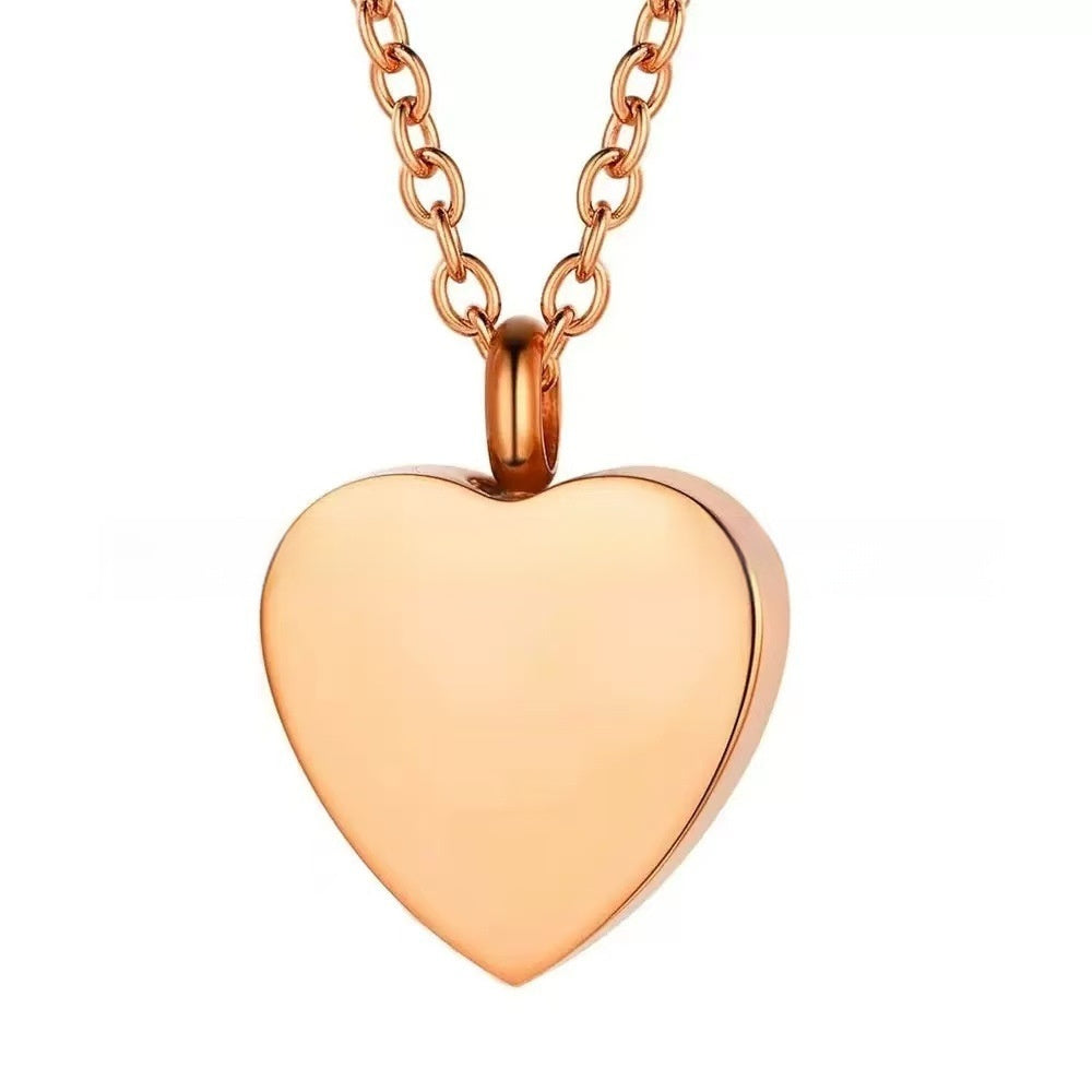 Heart-shaped Perfume Bottle Necklace Minimalist Heart-shaped Urn With Engraved Pendant