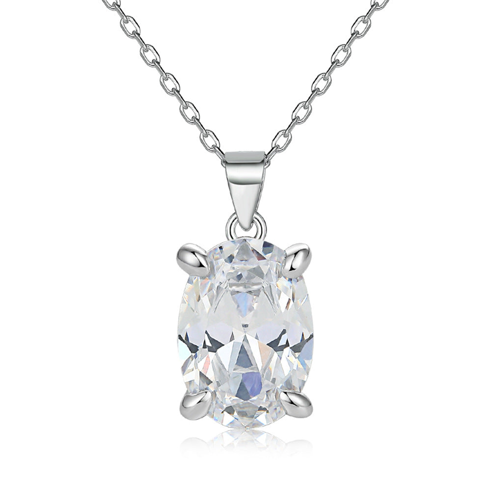 Collier pendentif à pierre ovale et boucles d’oreilles clous pour femme