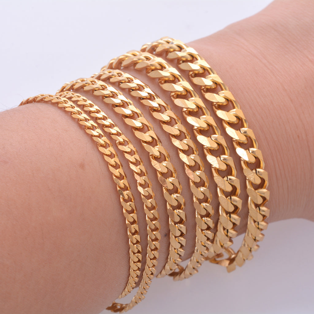 Chaîne en acier inoxydable à maillons à six faces biseautés