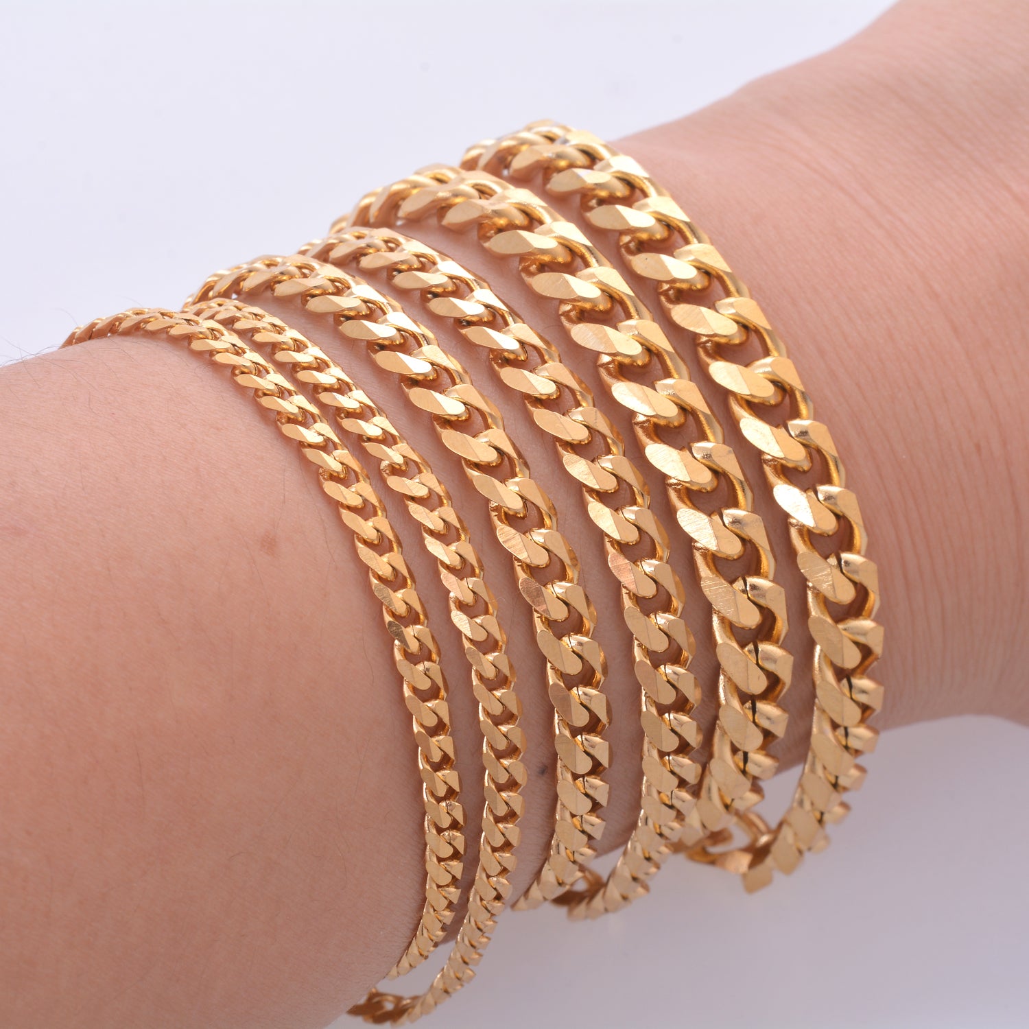 Chaîne en acier inoxydable à maillons à six faces biseautés