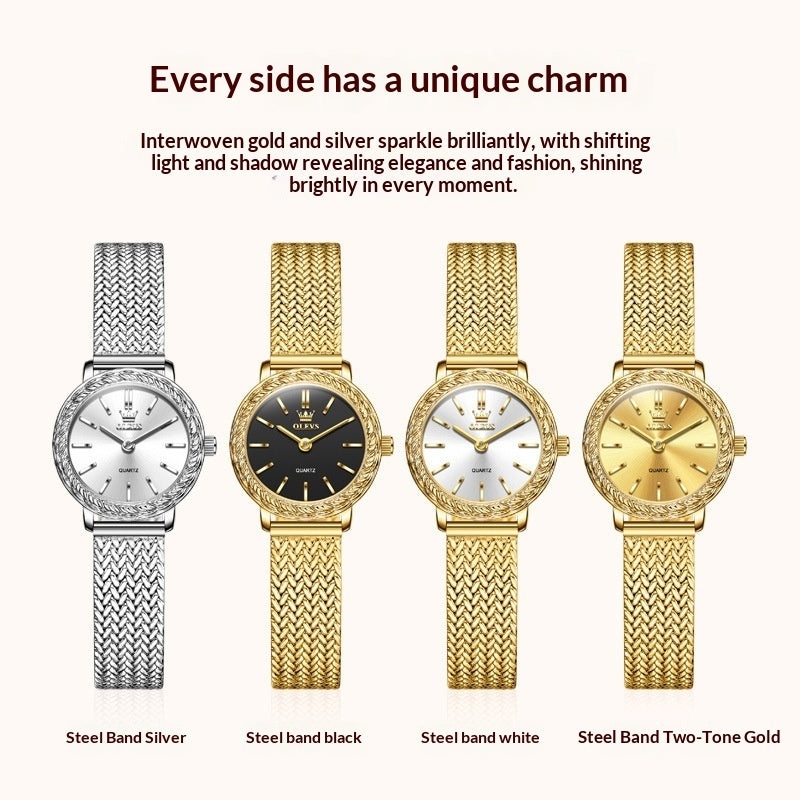 Montre vintage à quartz carrée ornée de strass